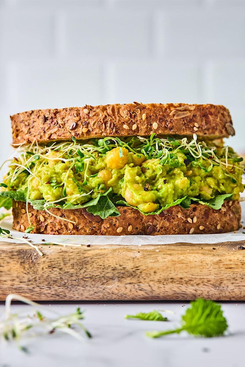 Smashed Chickpea and Veggie Sandwich