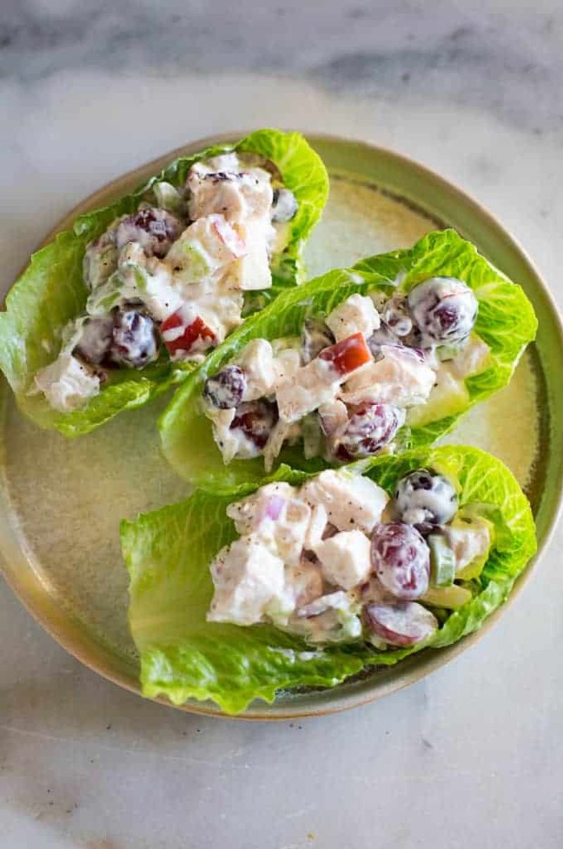 Greek Yogurt Chicken Salad Lettuce Wraps