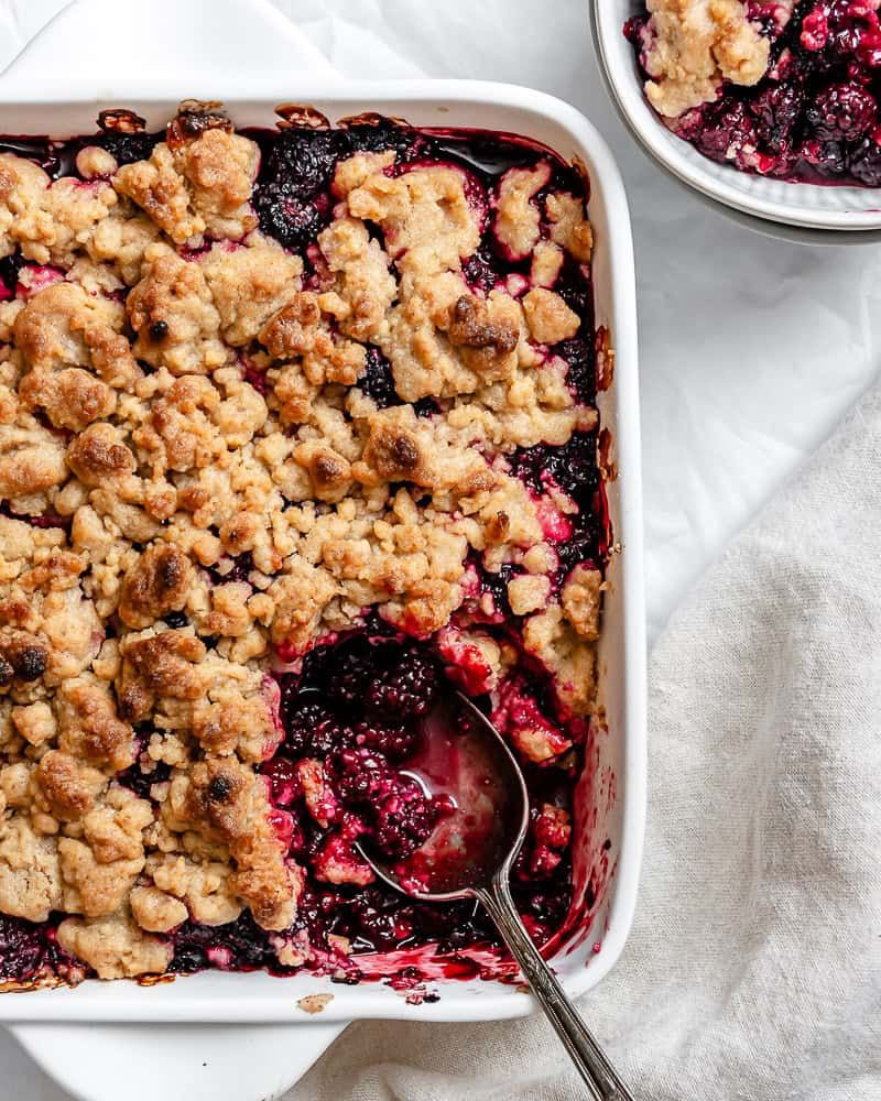 Spiced Blackberry Crumble With Ginger And Cinnamon