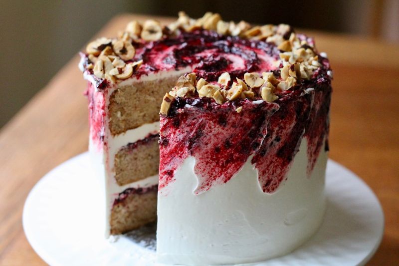 Blackberry and Hazelnut Cake