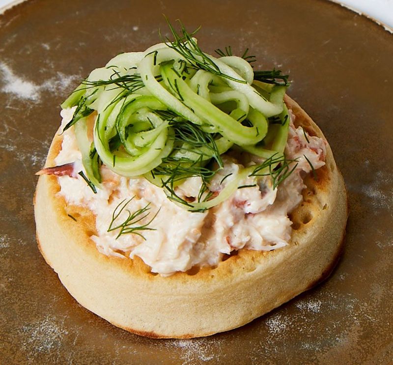 Cottage Cheese and Sliced Cucumber