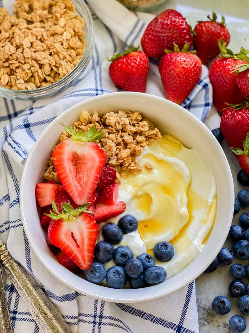 Granola with Greek Yogurt and Honey