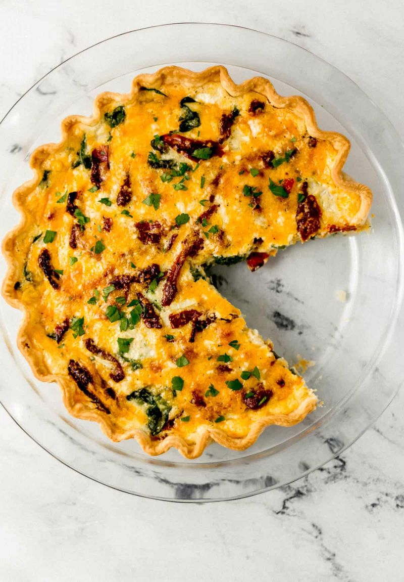 Sun-Dried Tomato and Basil Quiche