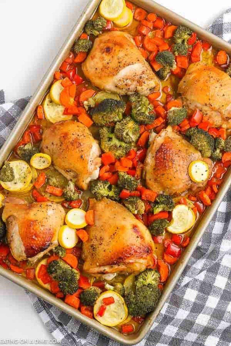 One-Pan Roasted Chicken Thighs with Vegetables
