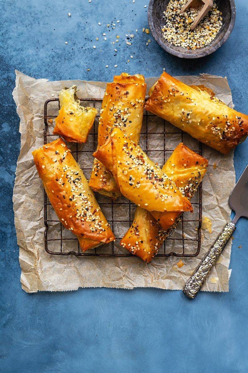 Crispy Spinach and Feta Rolls