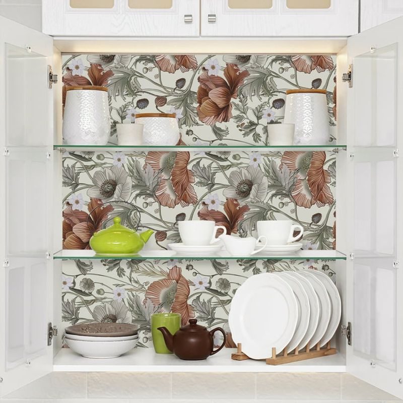 Wallpaper the Inside of Your Cabinet Doors