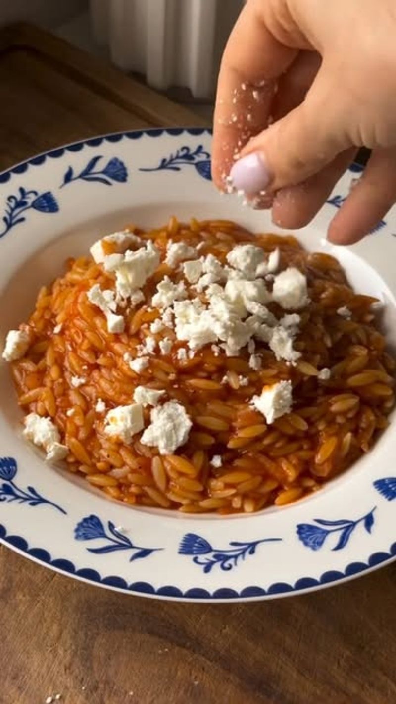 Greek Kritharaki (Orzo with Tomato and Feta)