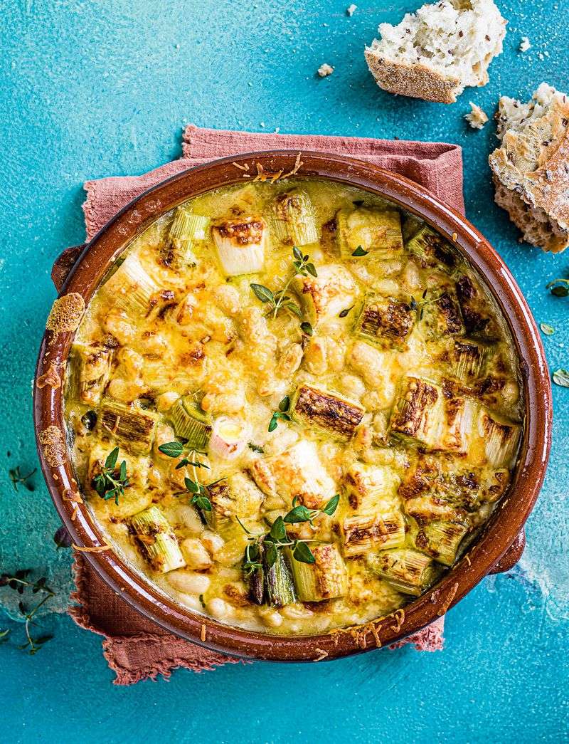 Butter Bean and Leek Gratin