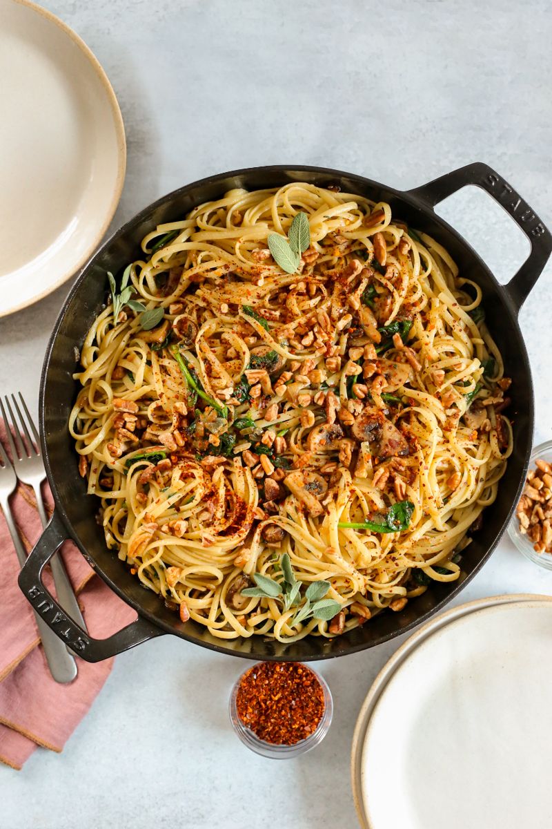 Butter Bean Pasta with Garlic and Sage