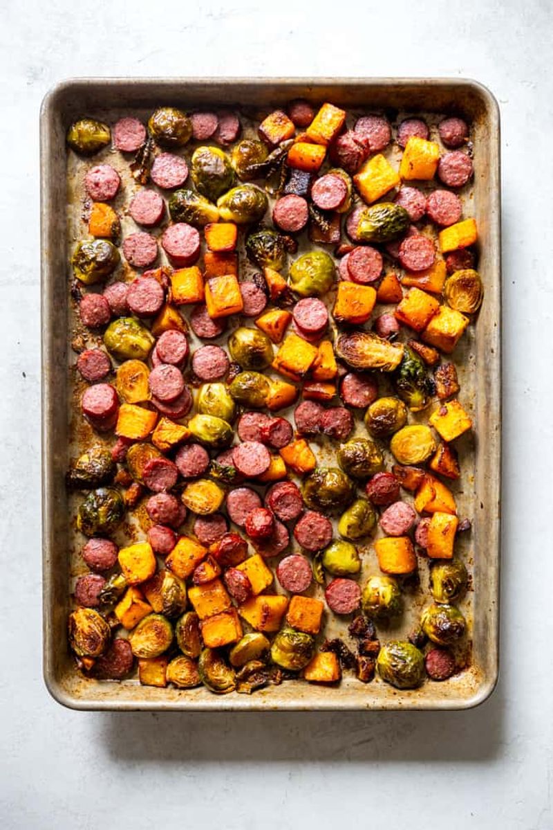 Butternut Squash and Sausage Sheet Pan Dinner