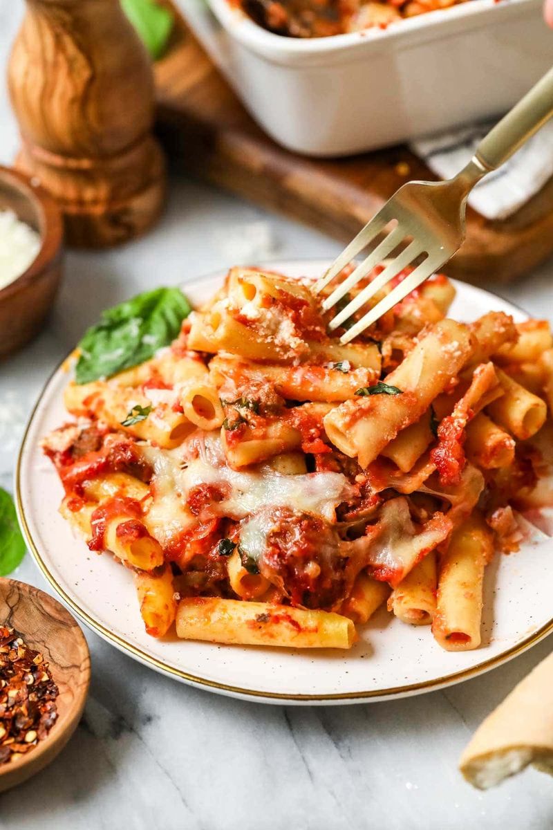 Ziti with Baked Tomato Sauce