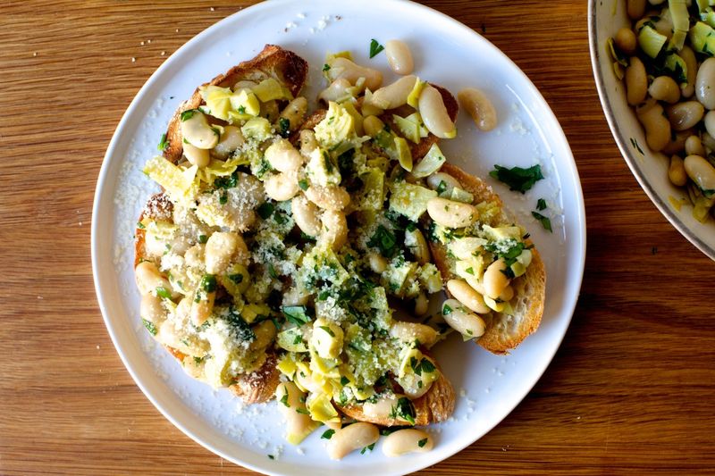 Smashed White Bean and Herb Toast