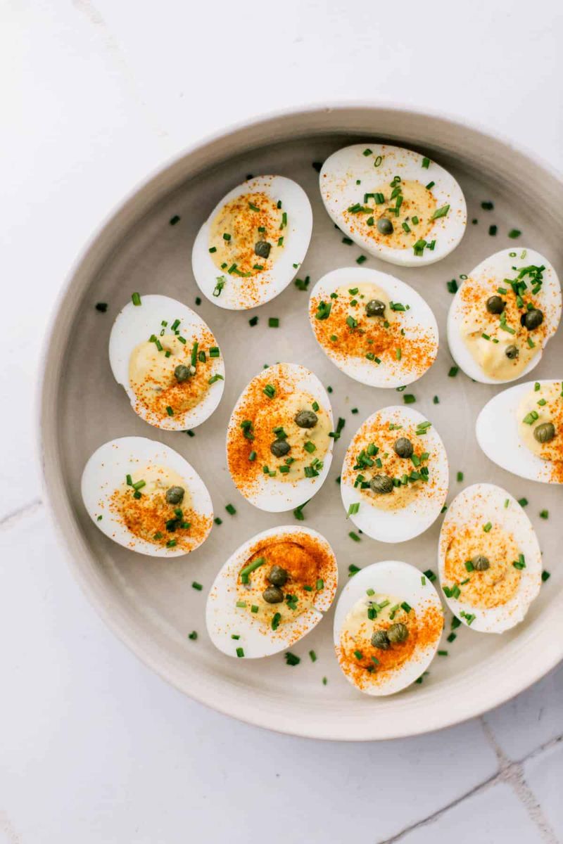 Deviled Eggs with Paprika and Chives