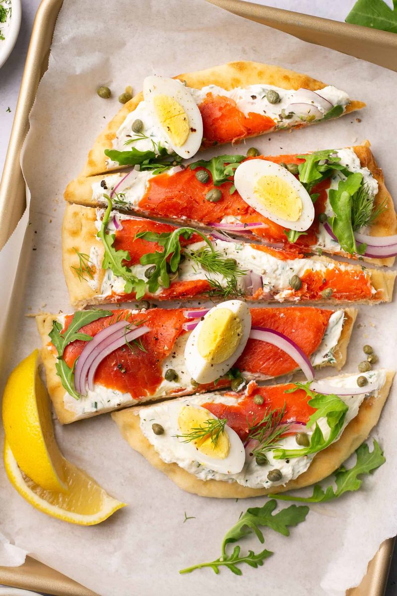 Smoked Salmon and Cream Cheese Pitta