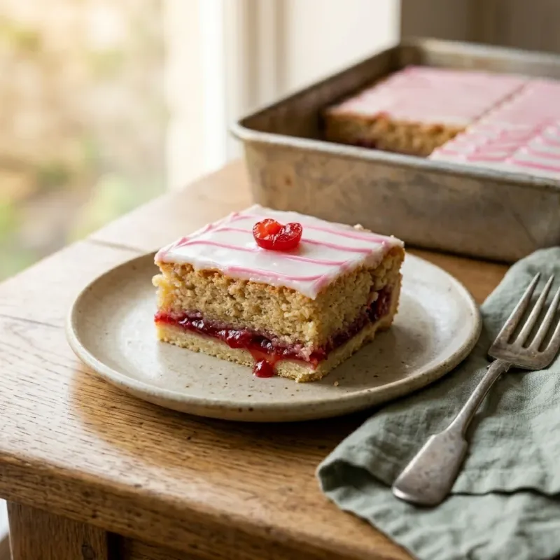 Cherry Bakewell Traybake