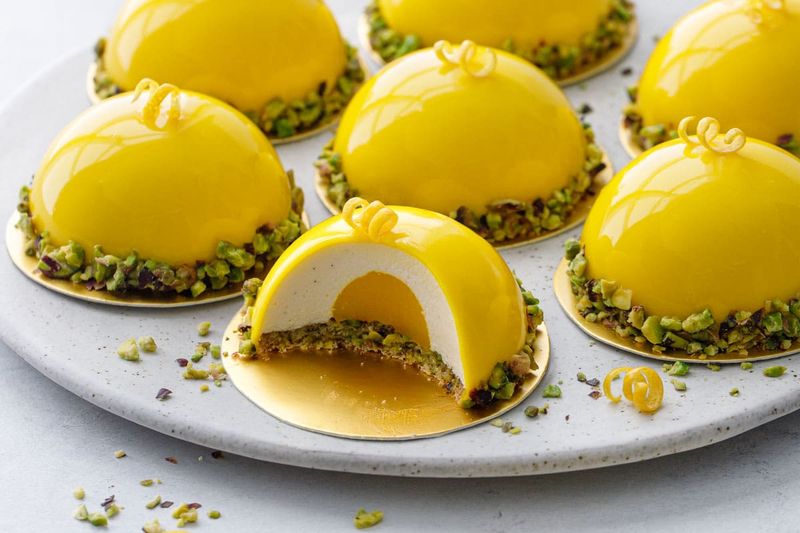 Passionfruit Mirror Glaze Petits Fours