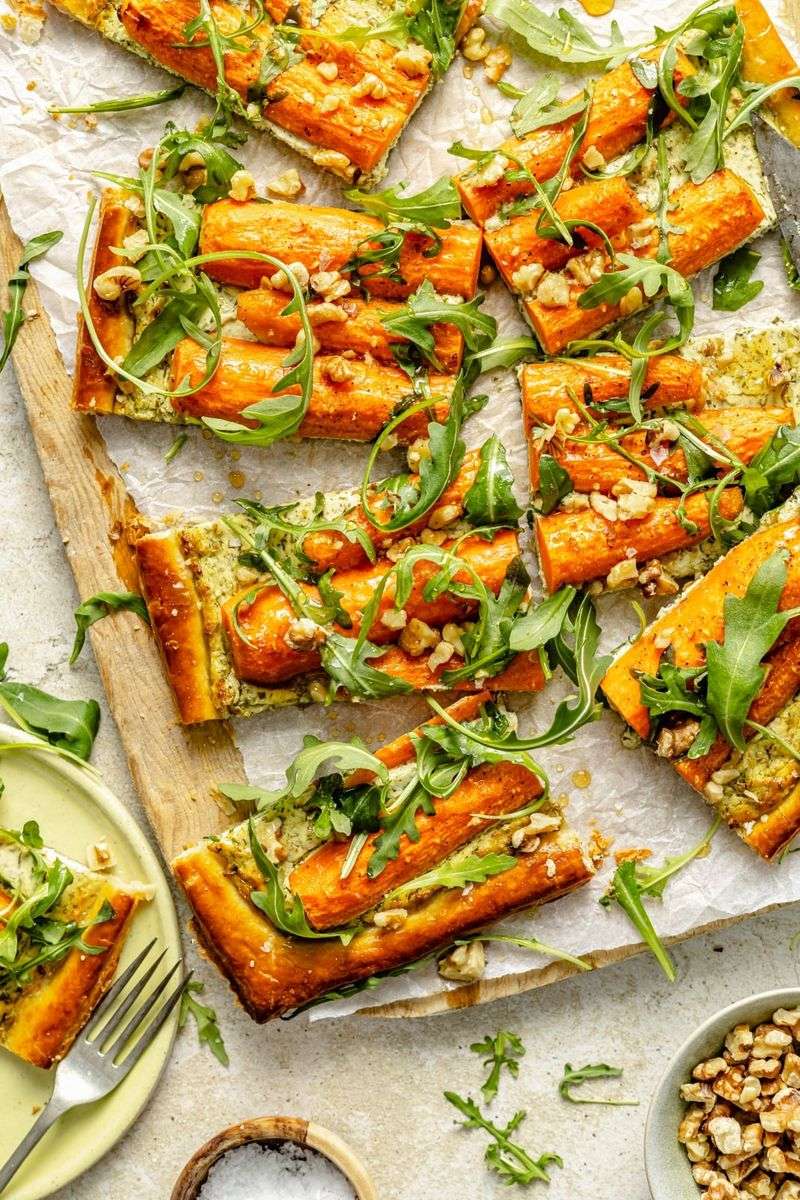 Carrot Flatbread With Whipped Goat Cheese