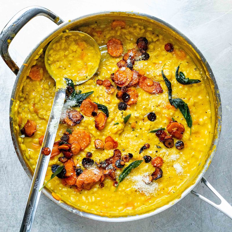 Carrot Risotto With Parmesan And Sage
