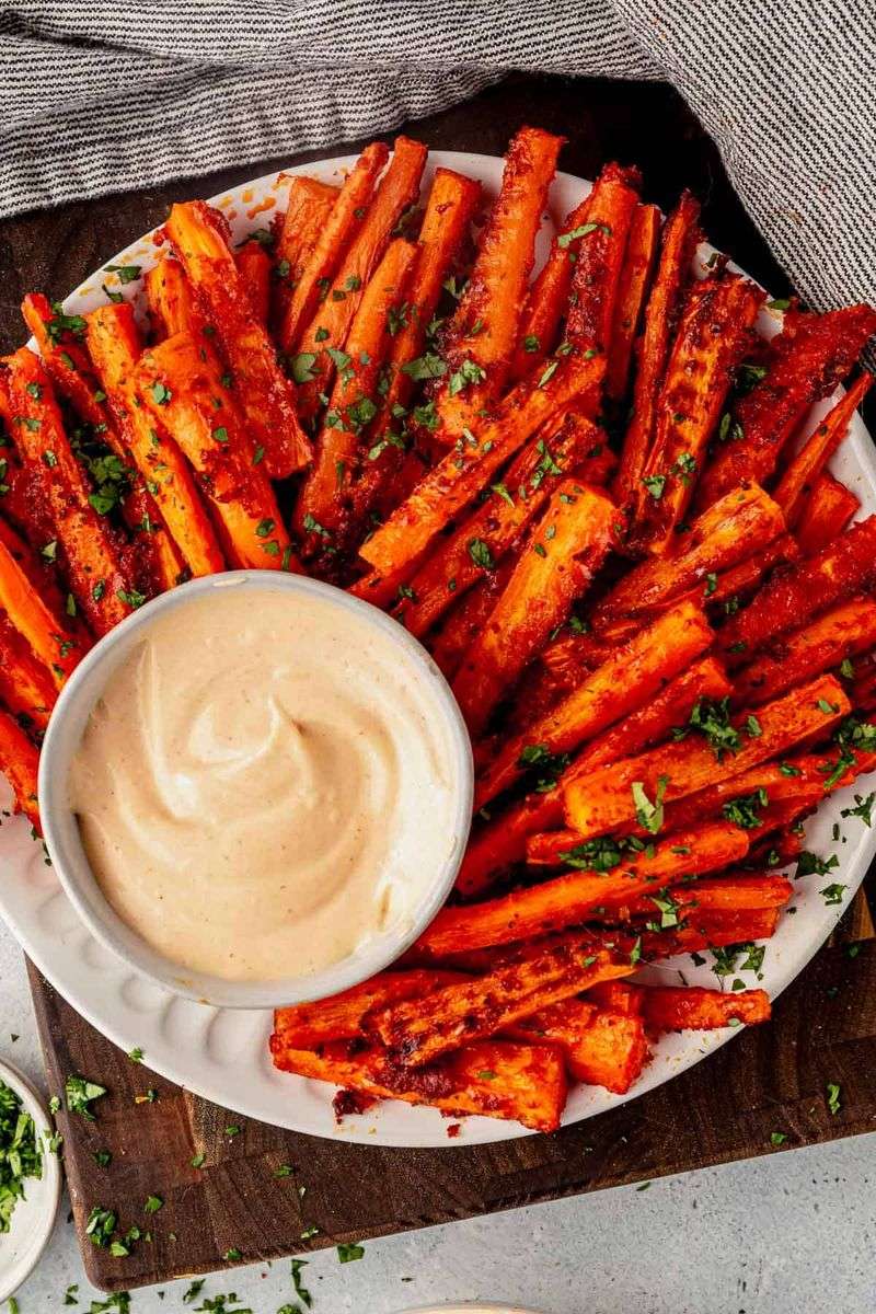 Carrot Fries with Spicy Dipping Sauce