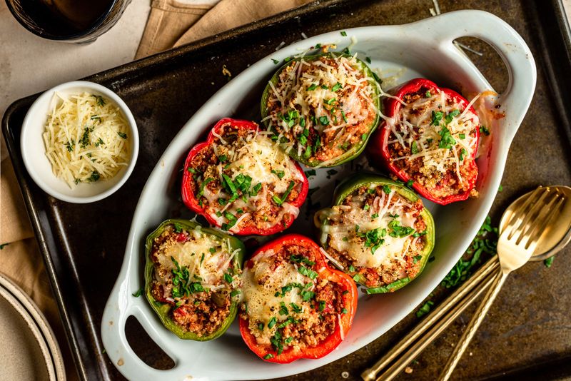 Stuffed Bell Peppers with Quinoa and Ground Turkey