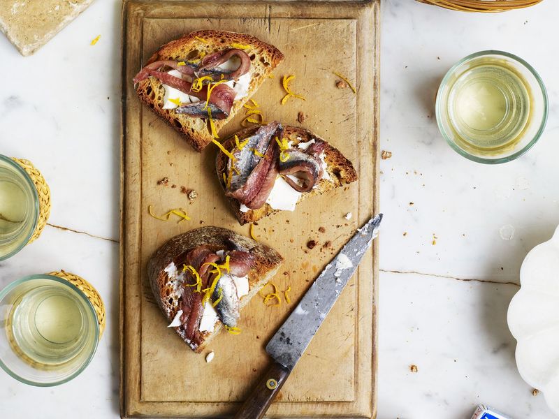 Celery and Anchovy Bruschetta
