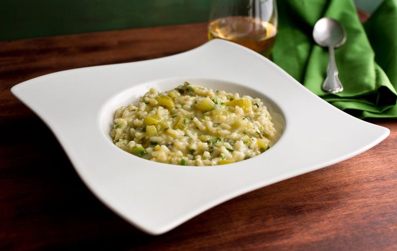 Celery Risotto with Parmesan Crust