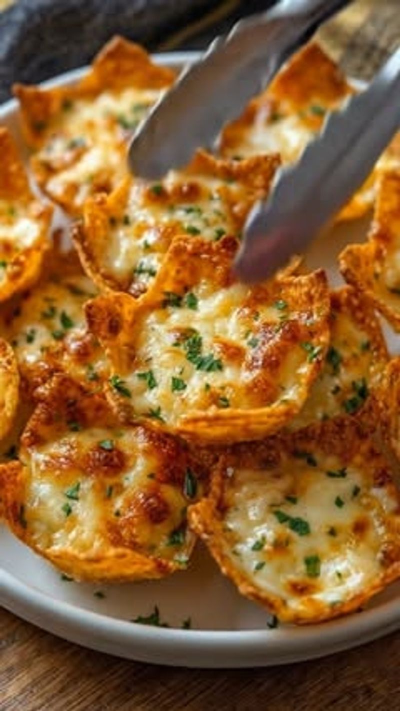 Cheese-Stuffed Wonton Cups