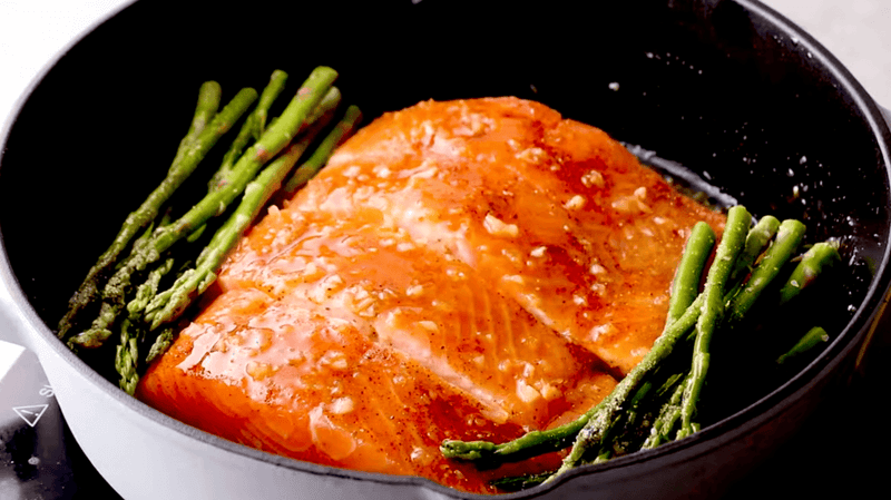 Honey Garlic Salmon with Asparagus