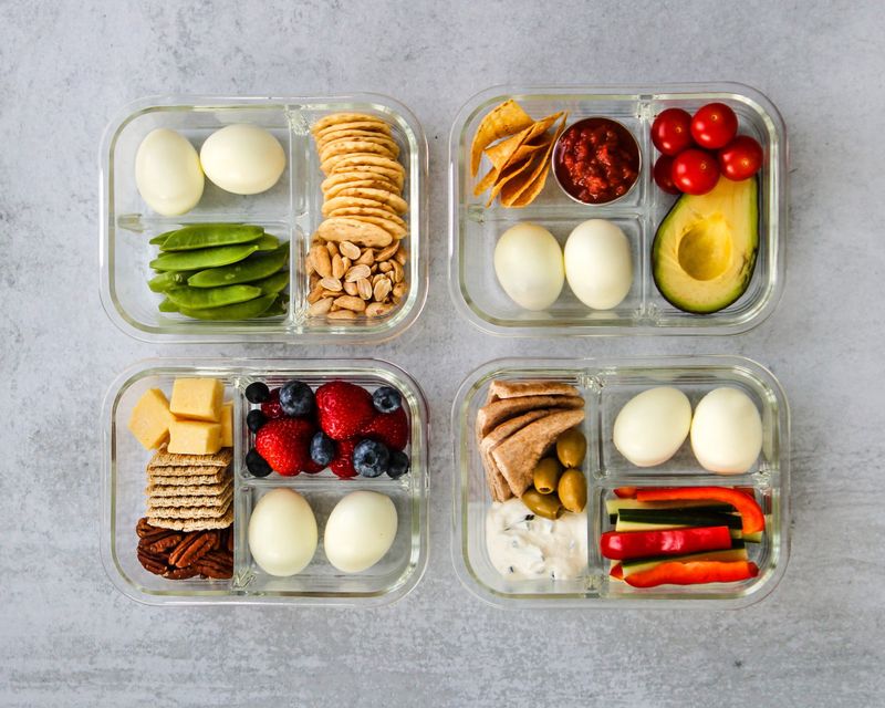 Hard-Boiled Egg and Cheese Snack Plate