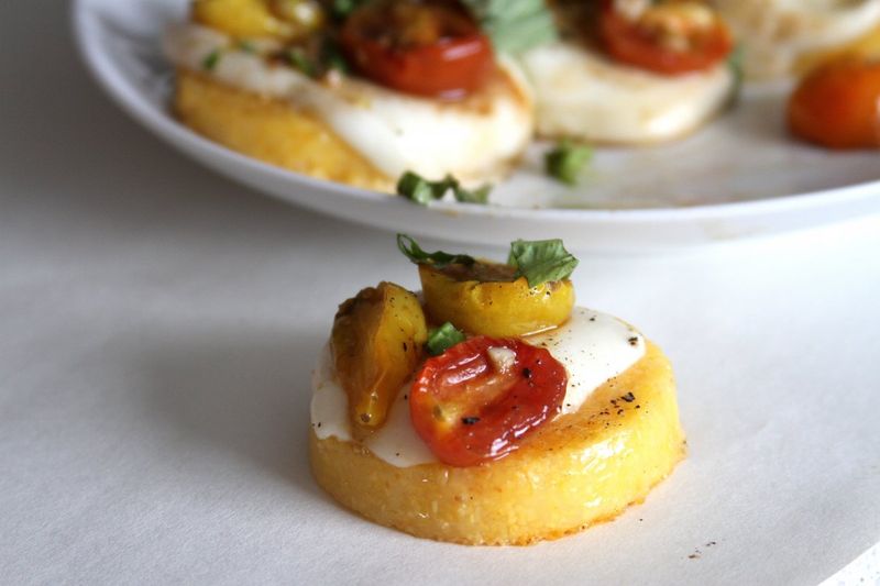 Baked Polenta with Roasted Tomatoes and Mozzarella