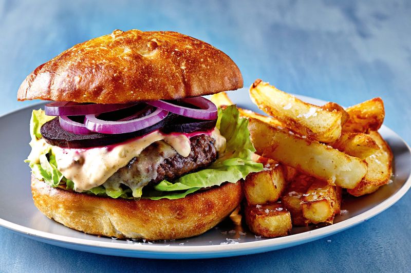 Beef Burger and Chips