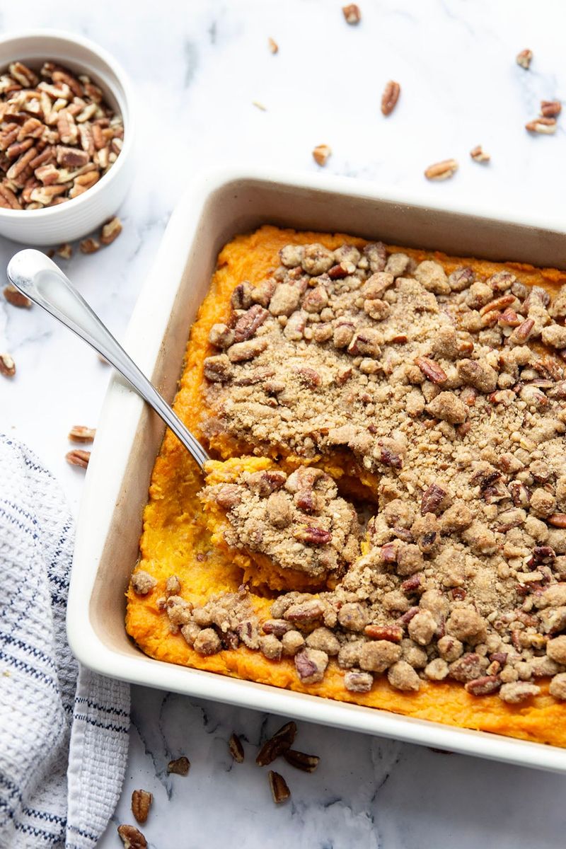 Sweet Potato And Toasted Pecan Casserole