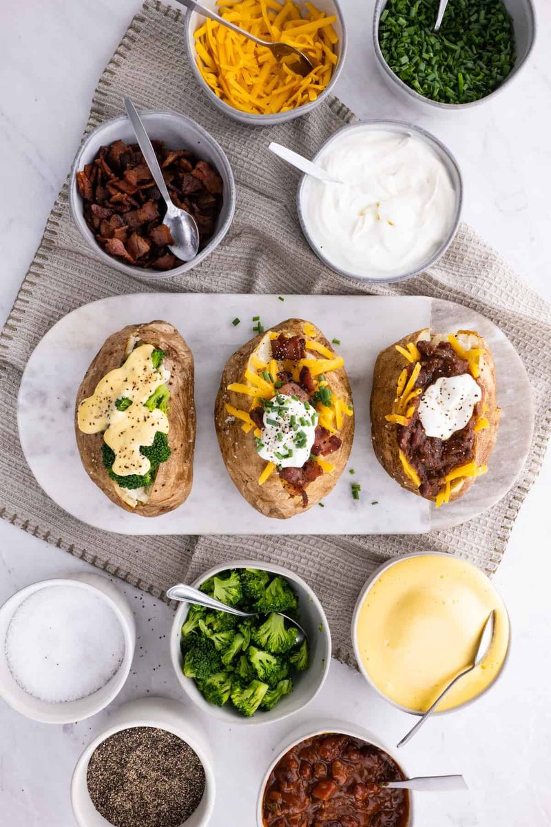 Baked Potatoes with Toppings