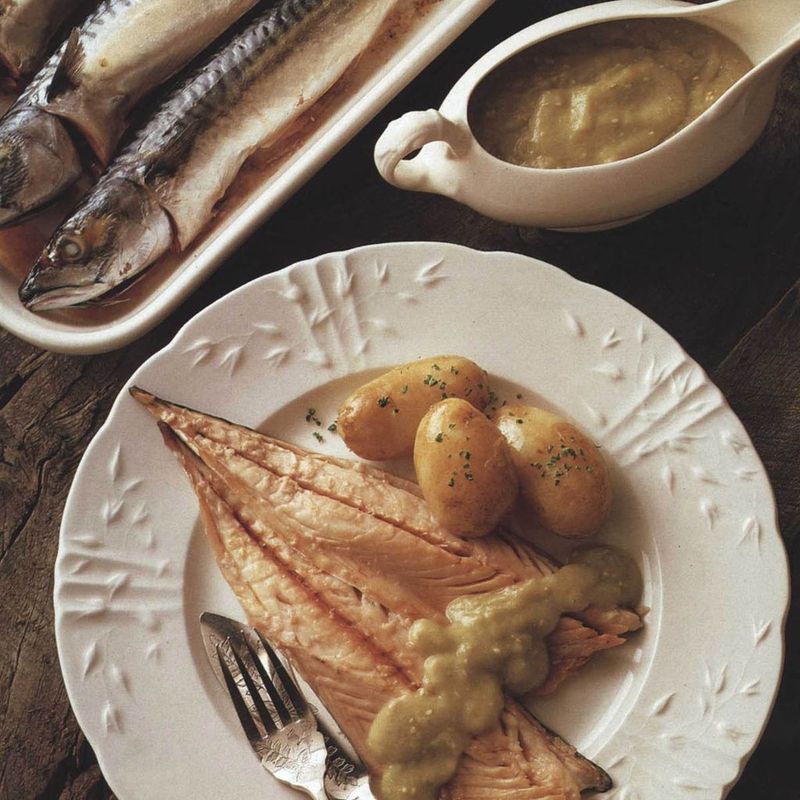 Pan-Fried Mackerel with Gooseberry Sauce