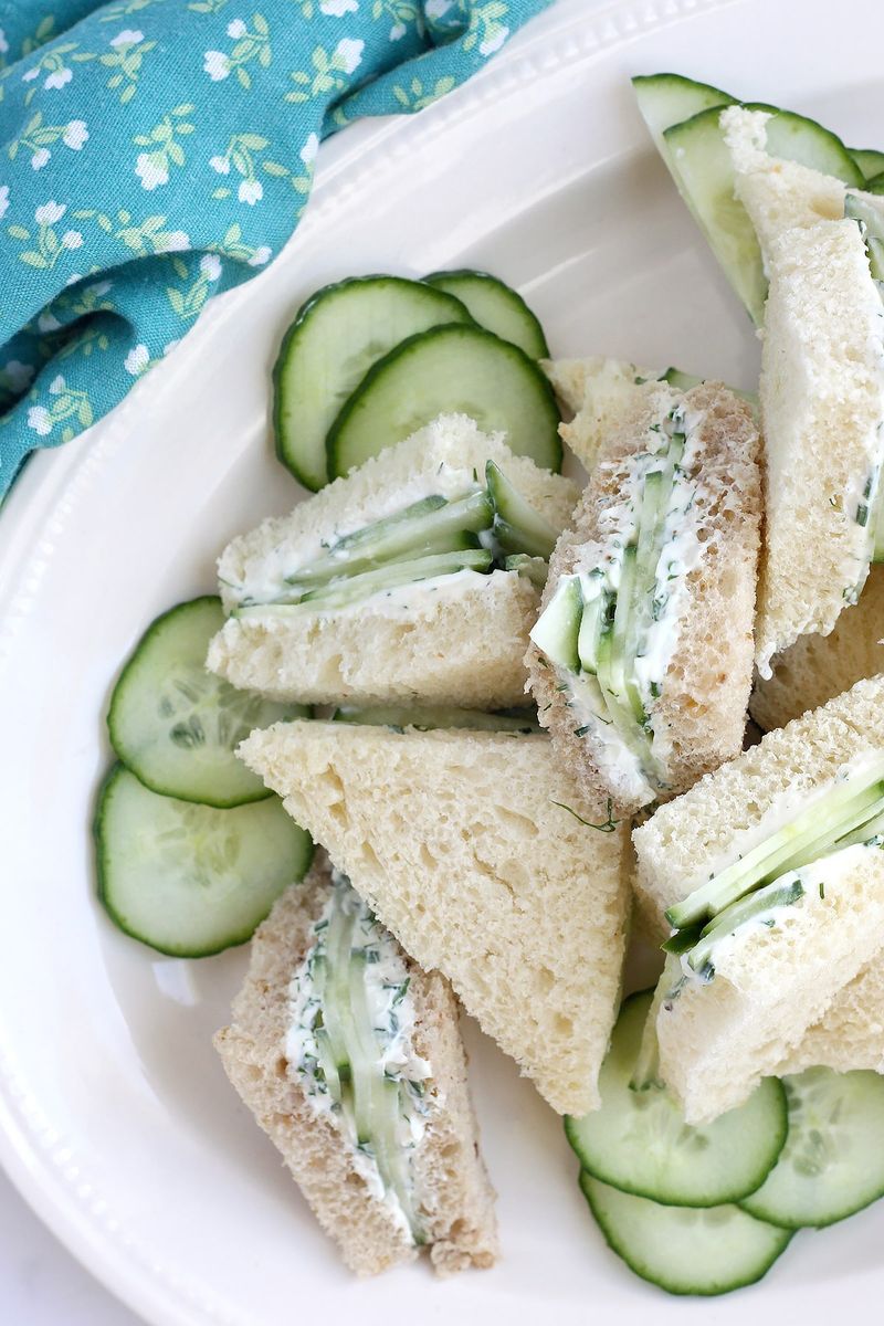 Cream Cheese and Cucumber Mini Sandwiches