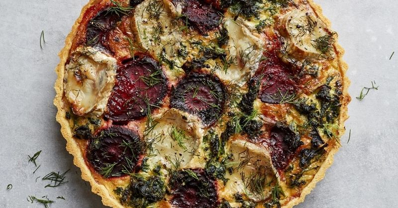 Beetroot and Goat Cheese Quiche