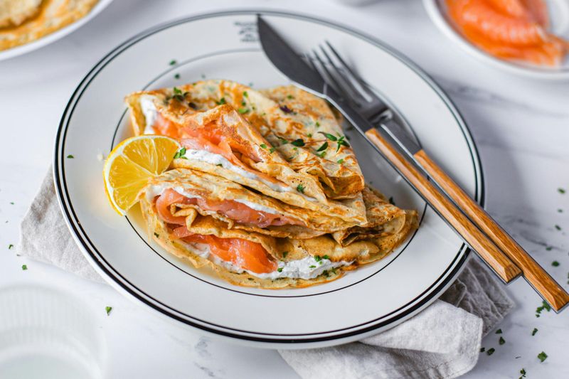 Smoked Salmon and Cream Cheese Pancakes