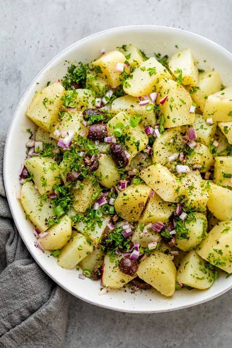 Smashed Potato Salad with Herbs and Capers