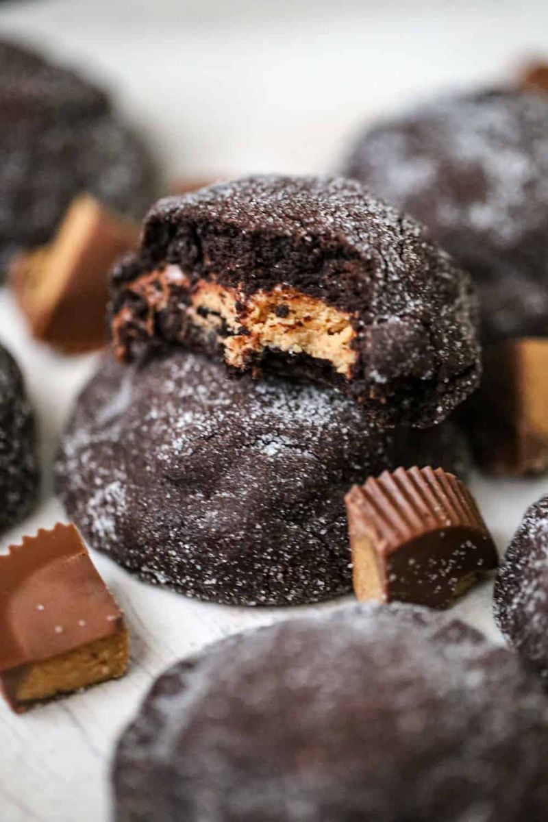 Peanut Butter Cup Stuffed Cookies