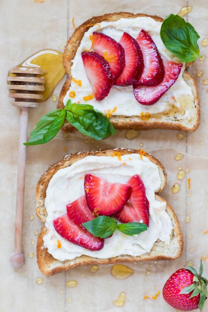 Ricotta Toast with Honey and Berries