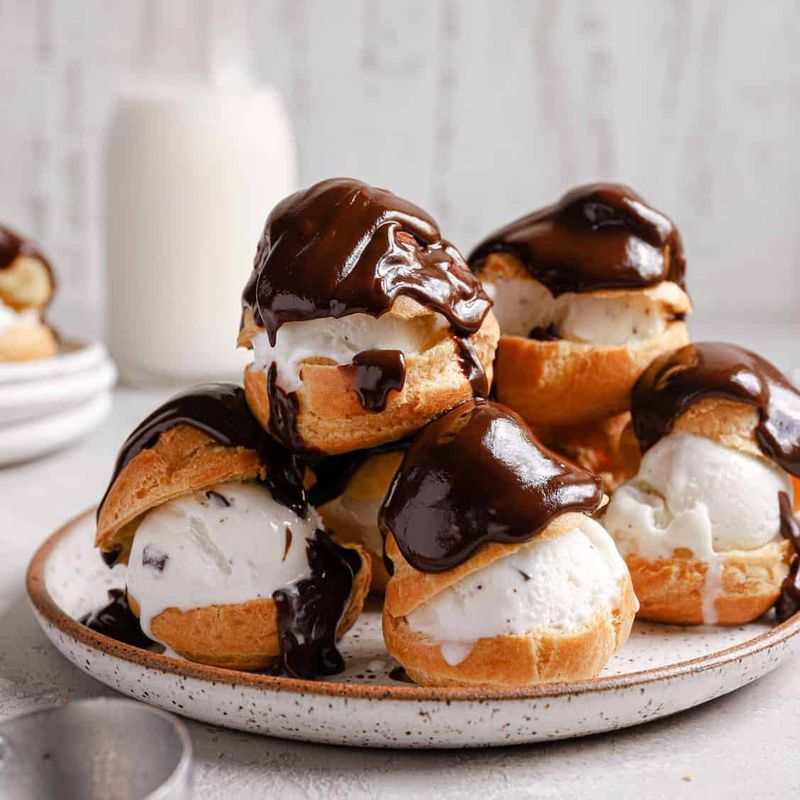 Profiteroles with Chocolate Sauce