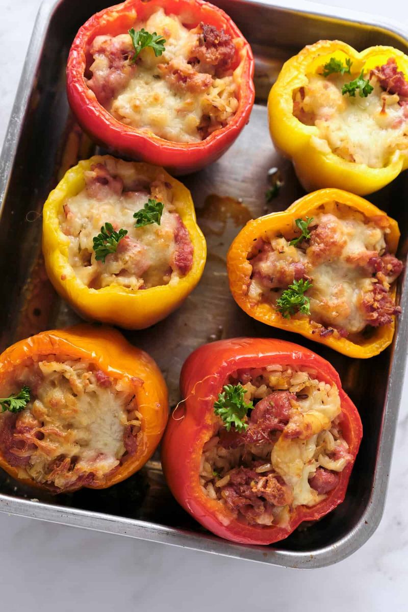 Sausage-Stuffed Bell Peppers