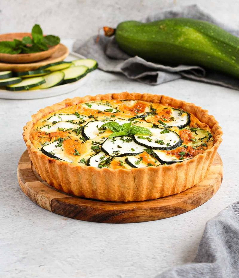 Courgette and Mint Quiche