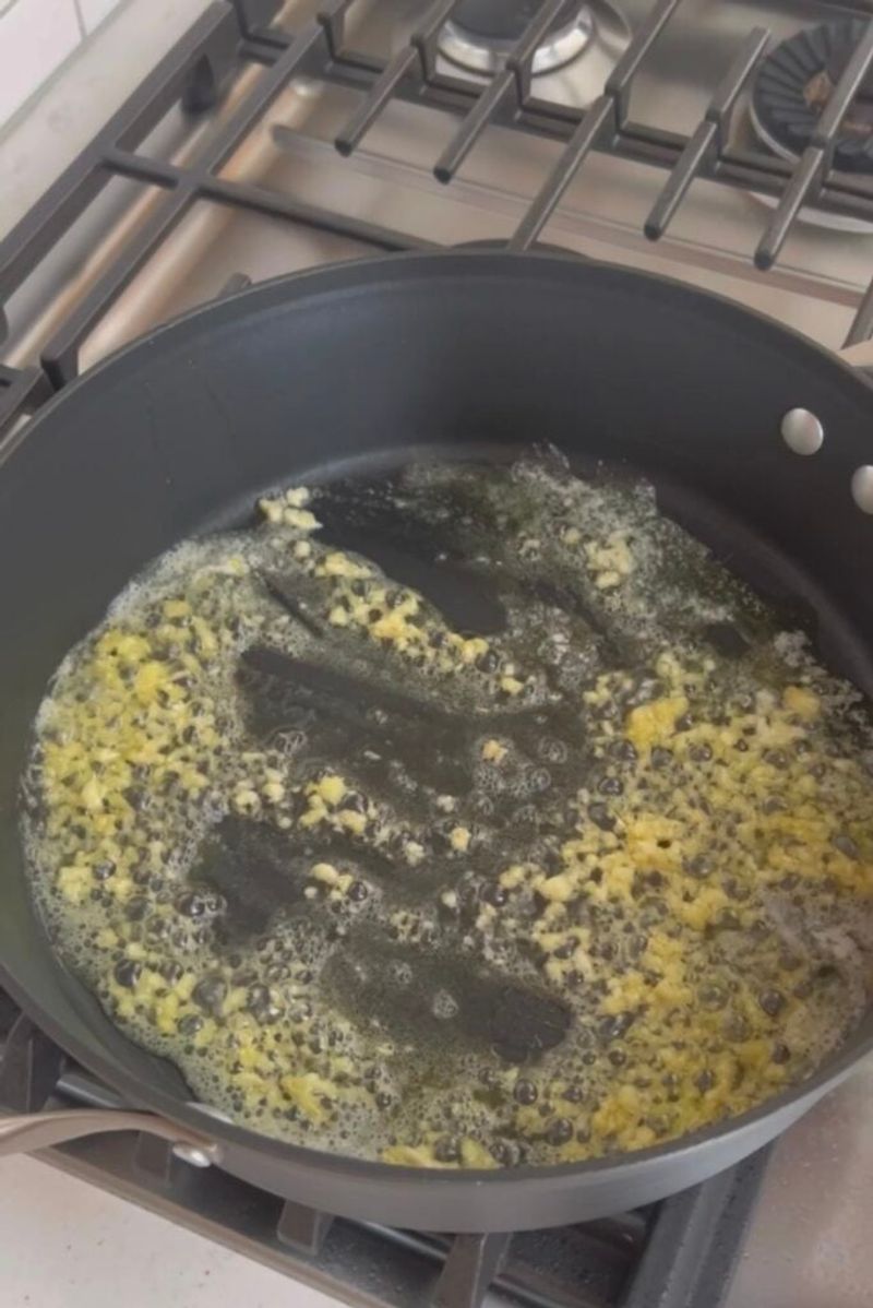 Garlic Sautéing in Butter