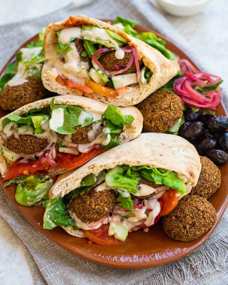 Spicy Falafel Pitta Wrap