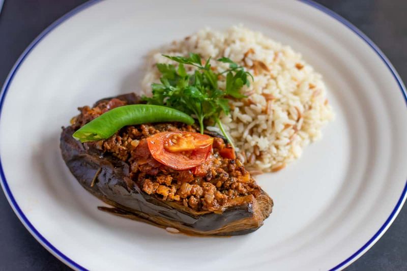 Turkish Karniyarik Stuffed Aubergine