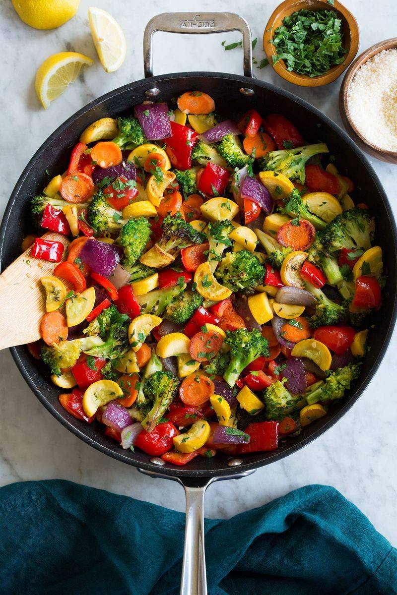 Sauteing Vegetables in a Pan