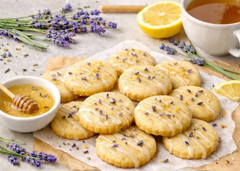 Lavender Lemon Shortbread Bites
