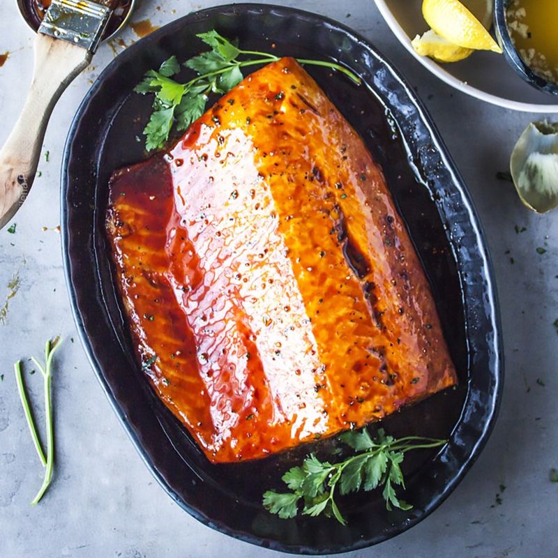 Honey Whiskey Glazed Salmon