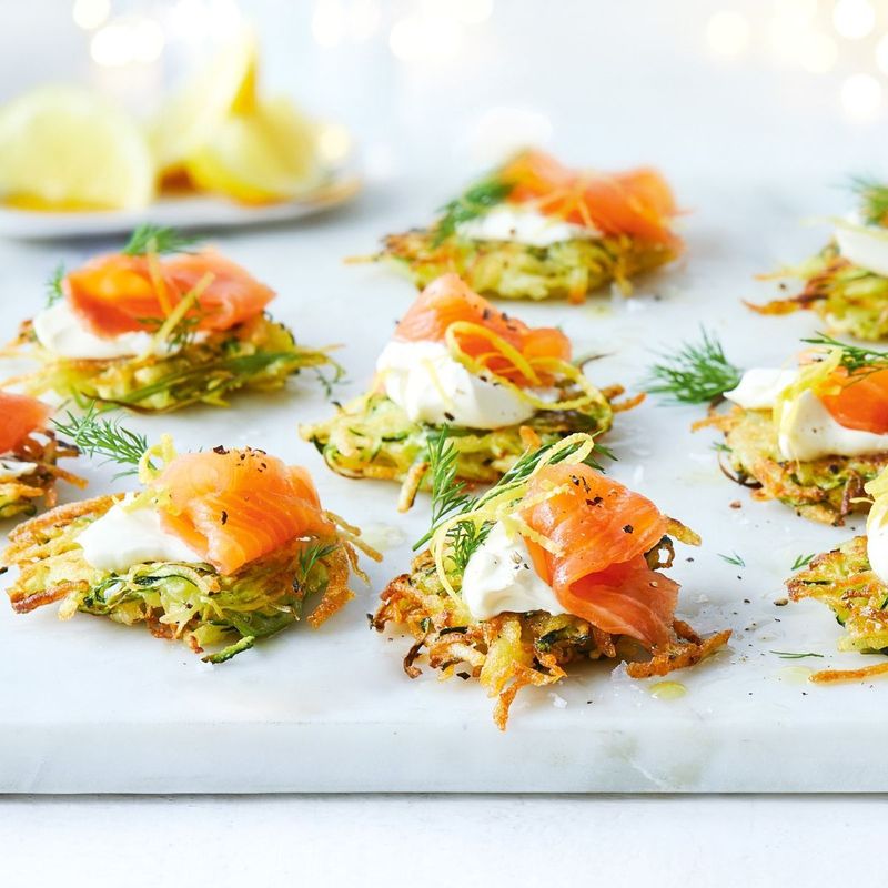 Courgette Pancakes With Smoked Salmon